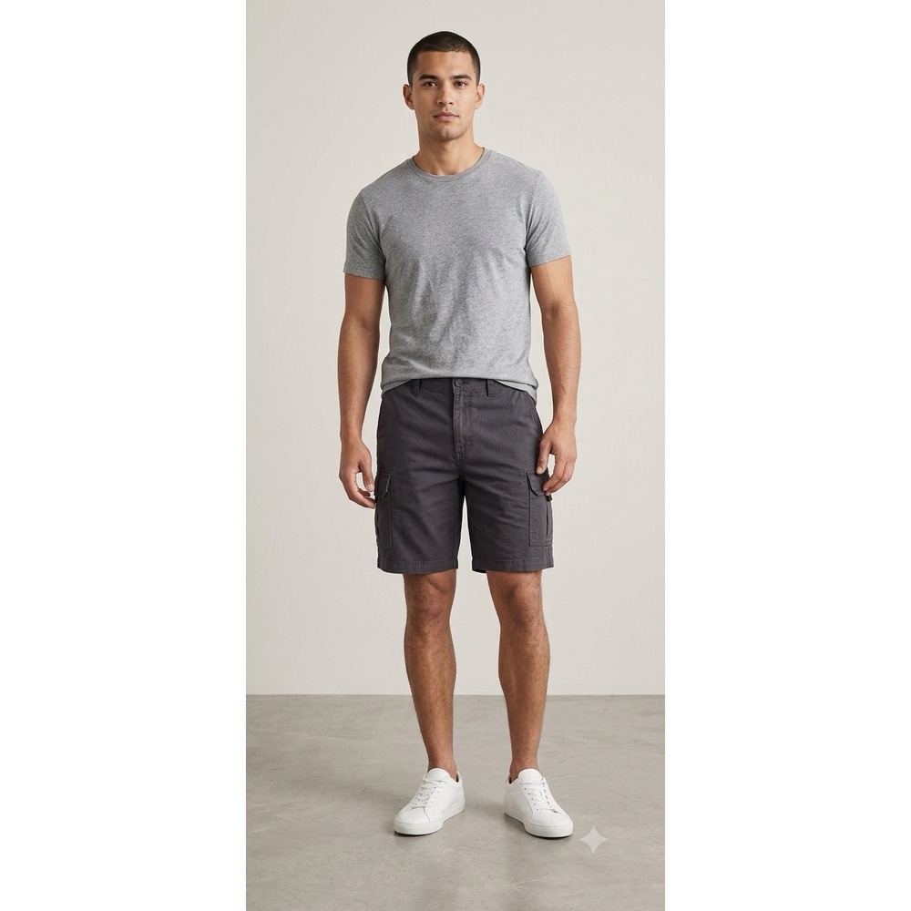 Foundry Hiking Cargo Shorts Elastic Waist Mens Sz 52 Dark Charcoal comfort waist